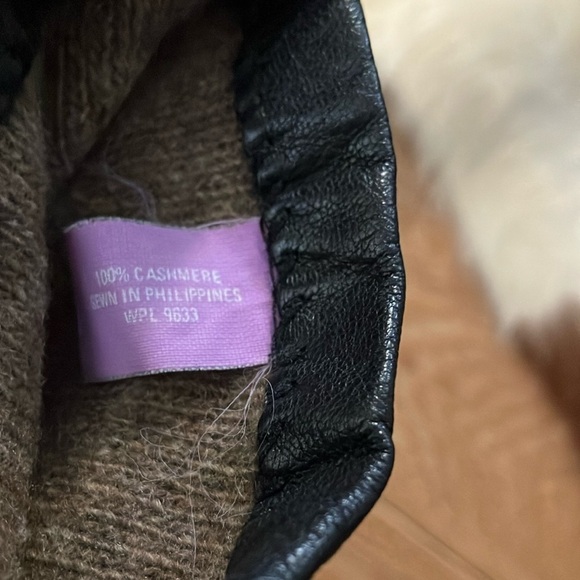 Unbranded Black Leather cashmere lining Gloves - Picture 2 of 3